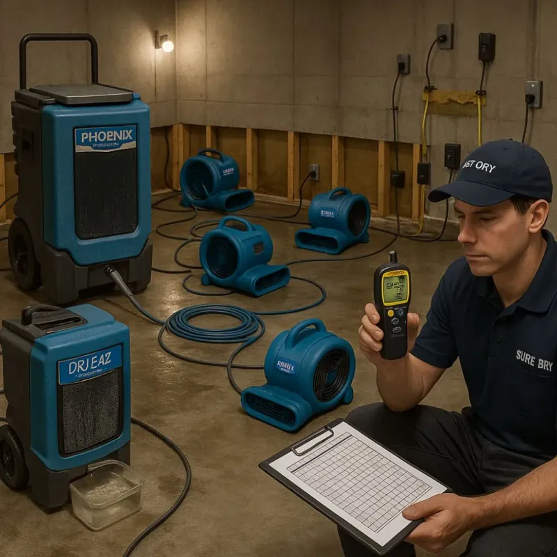 Structural Drying and Dehumidification process in Richland, GA